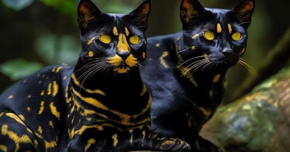 New discovery A new cat species with a strange black and gold pattern