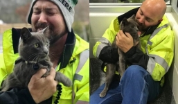 Man burst into tears when he found his lost cat after 6 months of searching