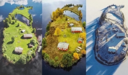 The magic of nature: This small island changes its 'look' with the seasons