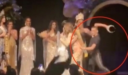 Angered husband rushes to snatch crown after wife wins miss Brazil runner-up