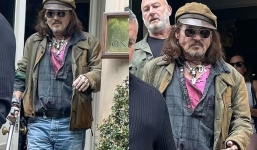 Johnny Depp was spotted relying on crutches after fracturing his ankle