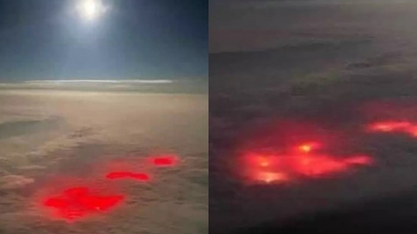 Pilot spots mysterious red glows in the sky over the Atlantic