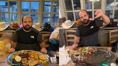 Man mocks 4,500-calorie mixed grill in restaurant challenge, fails for not eating salad