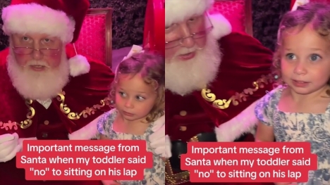 American little girl who refused to sit on Santa's lap was praised for knowing how to control herself