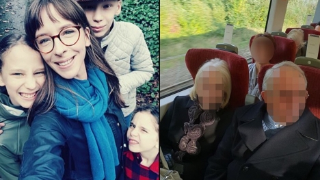 Mother-of-three furiously criticized the elderly couple for occupation of her family's seat, even though she had reserved