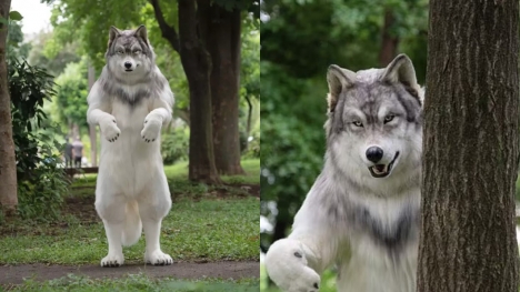 Man spends $20,000 to own ultra-realistic animal costume and live as wild wolf