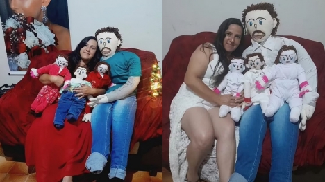 Woman who married a ragdoll reveals her husband is under stress after they had 'twins'