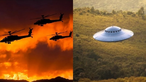 Mysterious black helicopters retrieve UFO shot down near Alaska