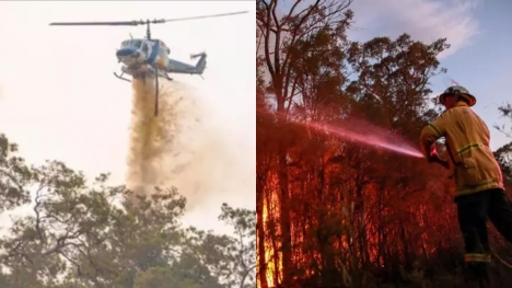 Firefighters resort to using sewage water to douse homes while tackling bushfire