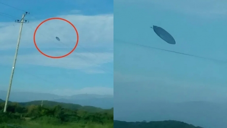 Elderly couple suddenly encountered strange object believed to be UFO flying in the sky 
