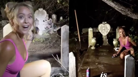 Woman sparks debate after deciding to clean random stranger's gravestone at midnight