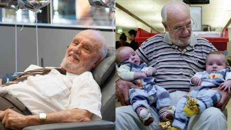 Man saves the lives of 2.4 million babies after donating 'special' blood type every week for 60 years