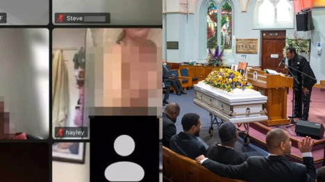 Woman accidentally live streams herself showering after attending funeral over Zoom