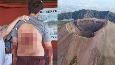 Man fell into Mount Vesuvius crater after trying to take selfies at the summit of the volcano
