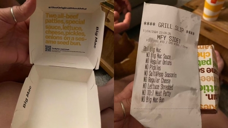 Uber East customer gets furious after receiving empty burger box from McDonald's