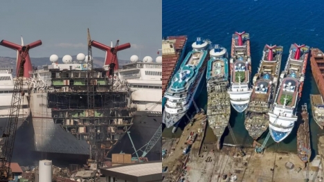 People are just learning what happens to old cruise ships after being sent into massive 'graveyards'