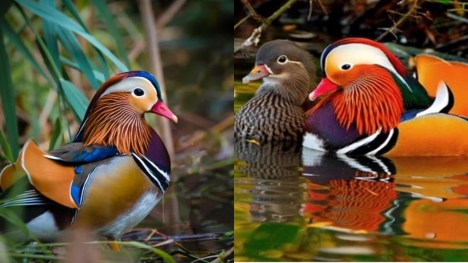 The Mandarin Duck - the most beautiful duck in the world and  a symbol of faithful love