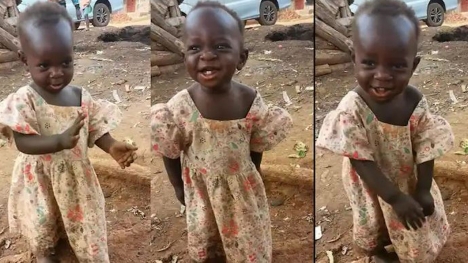 Charming baby girl's barefooted dance in open area goes viral on tikTok