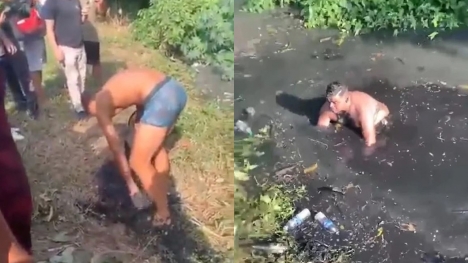 Man dives into the drain to rescue dropped iPhone 12 