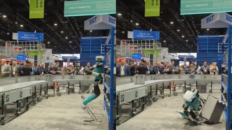 Robot collapsed due to exhaustion after working non-stop for 20 hours