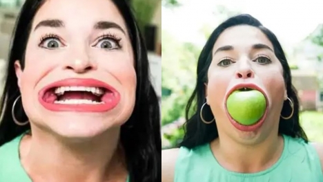 The woman with the widest mouth in the world earns $13,500 every time on TikTok