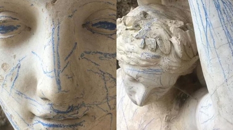 Sabrina, 230-Year-Old statue is graffitied in England
