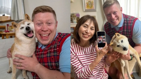 Meme icons doge and bad luck Brian meet in Japan
