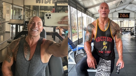 Man looks exactly like The Rock with 50 identical tattoos
