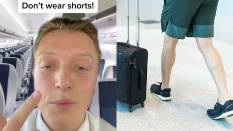 Flight attendant explains why you should NEVER wear shorts on a plane