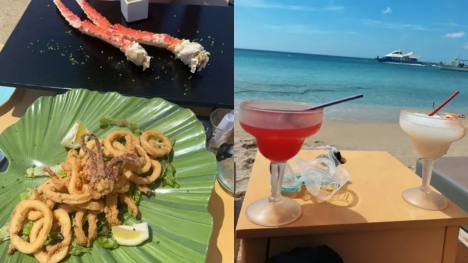 Tourists were stunned after being charged £450 for two drinks and squid