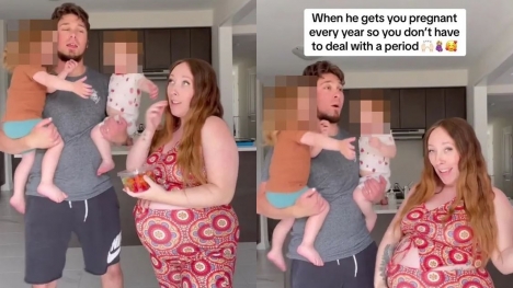 Woman reveals that her boyfriend gets her pregnant every year, so she doesn't have to have a period