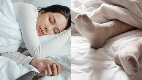 What might happen to your health if you sleep wearing socks?