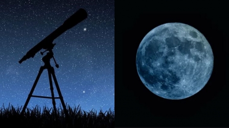 Seeing the only Blue Moon rises with Saturn in the night sky this week