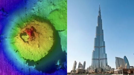 Huge mountain TWICE the height of world's tallest building discovered 'hidden under the waves'