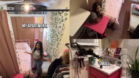 People stunned as New York woman showed off how claustrophobic her tiny $500-a-Month apartment is 