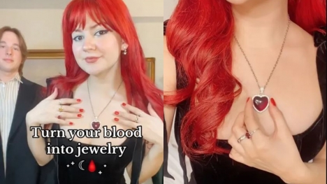 Woman wears necklace made from boyfriend's blood: Is it romantic or weird?'