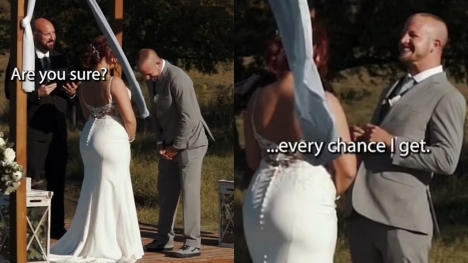 Groom's vows spark debate after telling bride that he promises to 'smack that a** every chance I get'