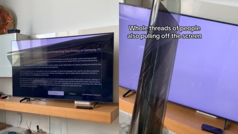 Couple accidentally broke TV by mistakenly peeling off the screen