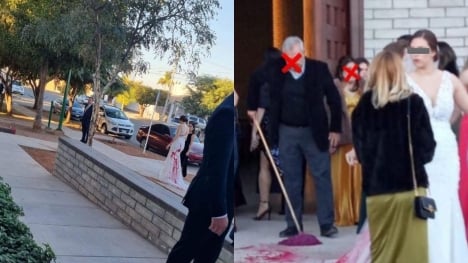 Mother of groom 'unhinged' attack on bride's wedding day by having red paint thrown her 