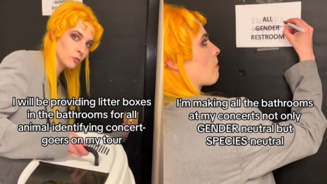 Singer sparks debate after putting litter boxes in 'species-neutral' bathrooms 