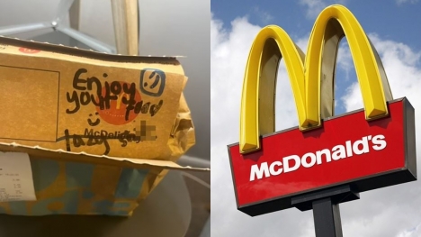 School teacher furious after receiving McDonald's delivery with insulting message