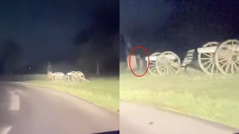 Man stunned after captured 'ghost soldiers' running across road at Gettysburg