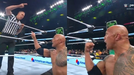 The Rock broke protocol in the ring after getting into a heated argument with a referee