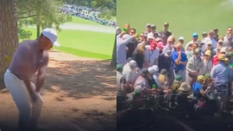 Tiger Woods' Errant Shot 'knocks someone out' at the Masters 