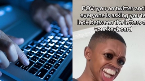 People are baffled after realizing what the 'look between two letters on your keyboard' challenge is