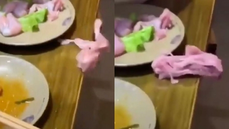 Customer screams after witnessing raw ‘zombie’ meat ‘crawling off’ their dinner 