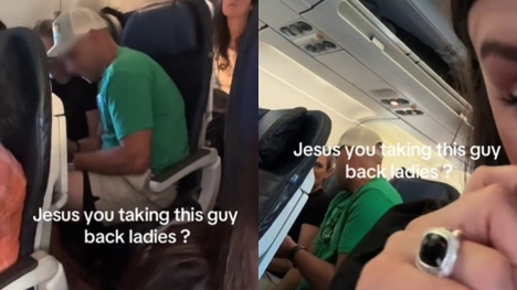 Viral video exposes man flirting with female traveler on flight 