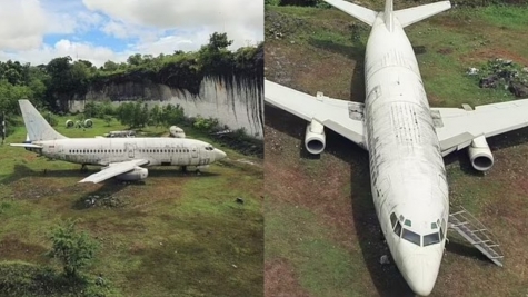 Abandoned Boeing 737 parked in the middle of a field for year and no one knows how it got there