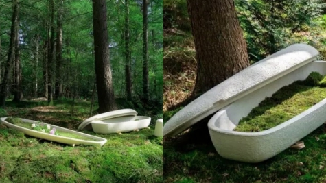 World’s first living coffin helps transform bodies into new life 