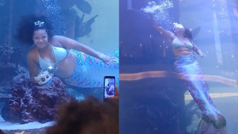 'Mermaid' nearly drowned after her tail got stuck on coral during the performance